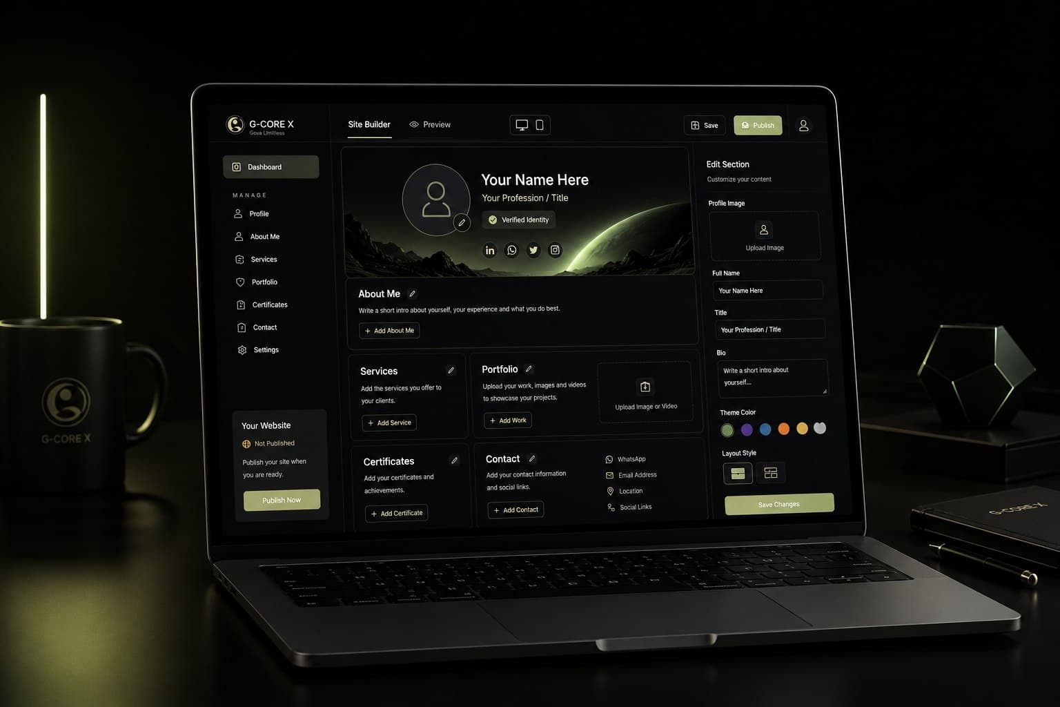 Partner website preview